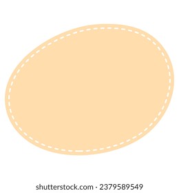 Cute pastel patch with dotted line. Art form template for social media.
