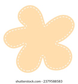 Parche pastel en forma de flor con línea de puntos. Plantilla de formulario de arte para medios sociales.