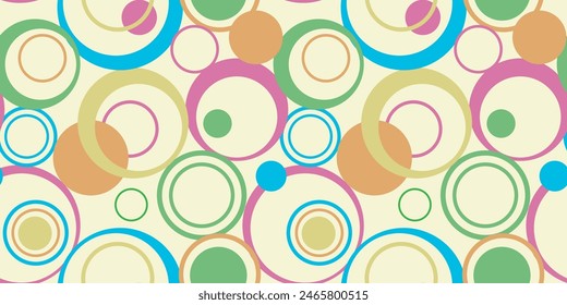 Cute pastel pattern. Seamless texture with rings. Abstract background
