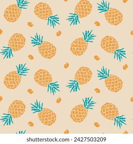 Cute pastel pineapple seamless pattern