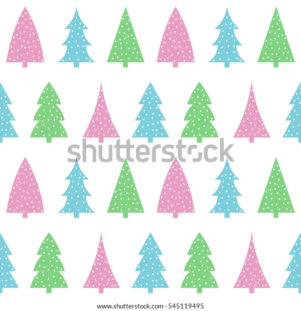 Cute Pastel Pink Blue Green Christmas Stock Vector Royalty Free