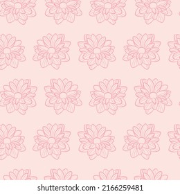 Patrón vectorial de margarita rosa pastel, sin fisuras de repetición floral
