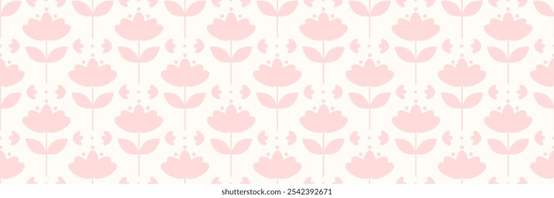 Patrón geométrico floral rosa pastel lindo, Anuncio de flor de Vector, diseño de fondo de ilustración plana