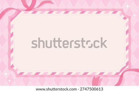Cute pastel pink ticket frame