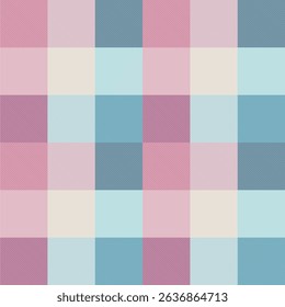 Cute pastel plaid pattern in pink, blue, and white tones. Ideal for Christmas wrapping paper, winter crafts, kids' designs, and cozy holiday themes.
