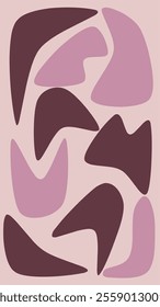 Cute pastel purple pink abstract illustration for design, banner, advertising, phone background 