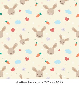 Lindo patrón de conejo pastel para el Vector del niño