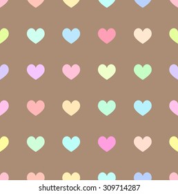 Cute Pastel Rainbow Or Colorful Polka Dot In Heart Shape Background Or Seamless Pattern 