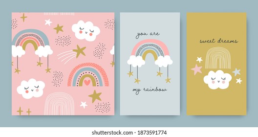 cute-pastel-rainbow-seamless-pattern-set-stock-vector-royalty-free-1873591774-shutterstock