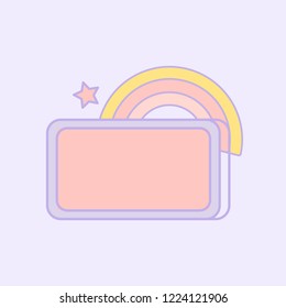 Cute pastel rainbow sign vector