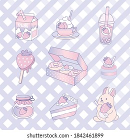 Cute pastel stationary sticker desserts 