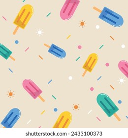 Un lindo patrón de paleta de verano pastel en vector.