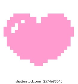 Cute Pastel Vector Illustration Kawaii Pixel Heart Sticker