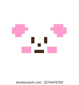 Cute Pastel Vector Illustration Kawaii Pixel Ice Bear Sticker