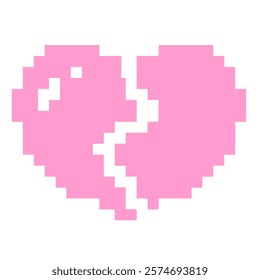 Cute Pastel Vector Illustration Kawaii Pixel Broken Heart Sticker