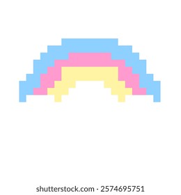 Cute Pastel Vector Illustration Kawaii Pixel Rainbow Sticker