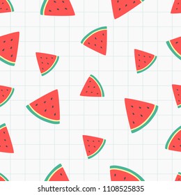 Cute pastel watermelon seamless pattern background