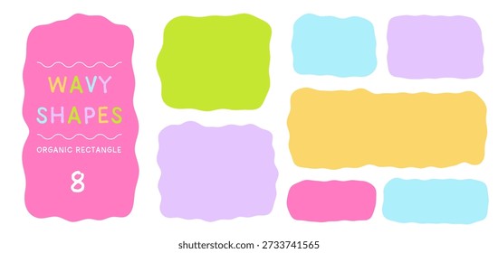 Rectángulos ondulados pastel lindos para el diseño juguetón