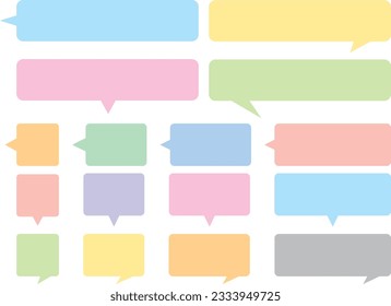 Cute pastel-colored callouts with rounded corners and squares