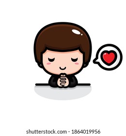 cute pastor design is praying
