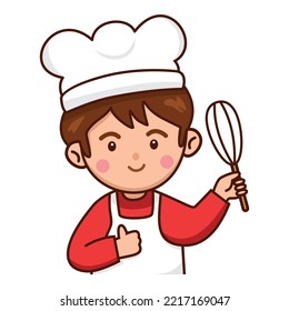 Cute Pastry Chef Male Illustration