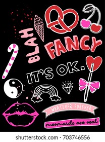 cute patches and stickers collection