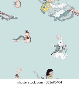 cute pattern Alice in Wonderland