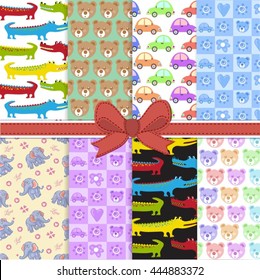 Cute pattern with animals for baby 