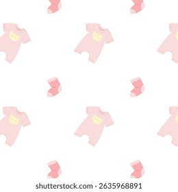 Cute pattern with baby clothes for textiles, clothing and children's decor