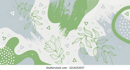 Cute pattern background with abstract shapes and dots. Modern vector pattern for Banner, Flyer, Cover...