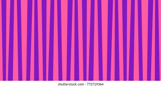 Cute pattern banner with pink and violet vertical stripes. Vintage retro stripes design. Creative vertical banner. Vector illustration for design, banner, card, poster.