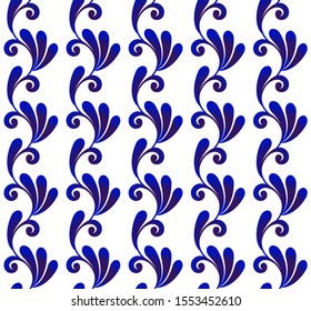 cute pattern baroque and Chinese style, Abstract blue and white background for design, porcelain, chinaware, ceramic tile, ceiling, texture, indigo, wall, paper, silk and fabric, vector illustration