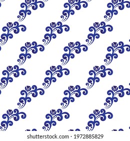cute pattern baroque and Chinese style, Abstract blue and white background for design, porcelain, chinaware, ceramic tile, ceiling, texture, indigo, wall, paper, silk and fabric, vector illustration