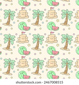 Cute Pattern Beach Summer Party Vibes Watermelon background design