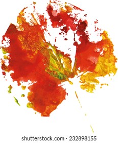 cute pattern of beautiful prints of leaves painted watercolor by hand. original creative illustration.  pattern, colorful on white  background.