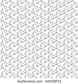 Cute pattern of black contours cats 