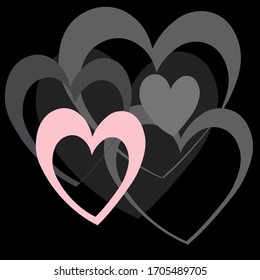 
Cute pattern in black and pink colors, for decorating children's things