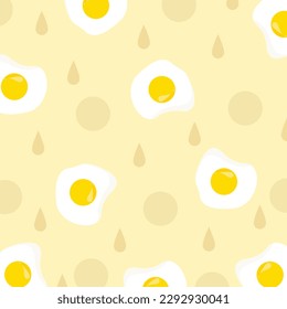 cute pattern bright pastel background food fried egg breakfast menu