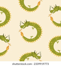 Cute pattern with chinese new year dragon