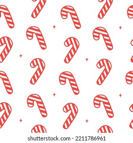 Cute pattern with Christmas candy cane caramel