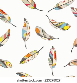 cute pattern of colored pens on a white background, vector illustration 