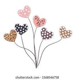 Cute Pattern with colorful air Balloons. Scandinavian Style. 