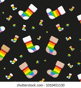 Cute pattern colorful LGBT socks.