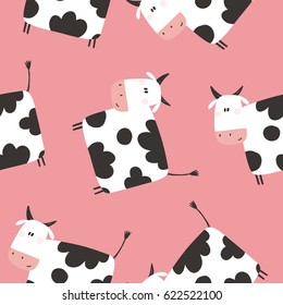 Cute pattern with cow