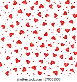 Cute pattern. Creative vector background is made up of hearts. It can be used to create prints, packaging, invitations, simple designs.  Holiday packages.