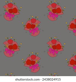 Cute pattern delicate bouquet of flowers for a holiday