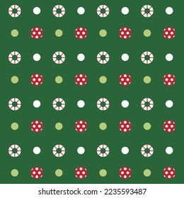 Cute pattern design background for Christmas concept in December winter. Geometric, ball, dot-shaped pattern.