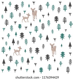 CUTE PATTERN DESIGN WITH ELEMENTS FROM THE NATURE. Repeatable and editable vector illustration file.