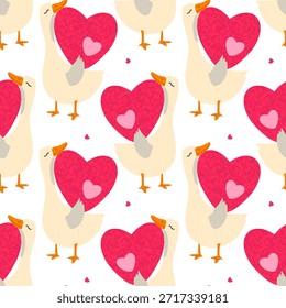 bonito padrão com patinhos, para o Dia dos Namorados, brincalhão e macio, cores pastel macio, estilo texturizado, para embalagem, tecido, decoração de berçário ou desenhos de crianças, vetor
