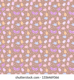 Cute pattern with easter eggs .